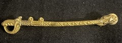 Antique Edwardian 9ct Gold WWI Sweetheart Brooch Sword Ornate Saber 2.2g Rare 9k
