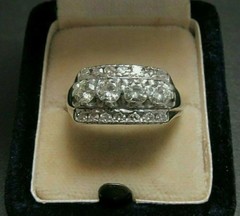 2.0Ct OEC Lab-Created Diamond Multi-Row Wide Band Art Deco Style Ring 925 Silver