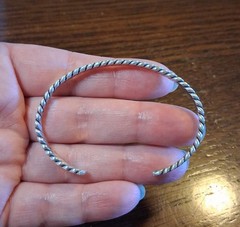 Vintage Sterling Twisted Cuff Bracelet 5mm Wide 10.7 grams See Pics/Description