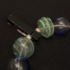 STUDIO ARTISAN HAND MADE ESTATE STERLING SILVER & HAND BLOWN GLASS NECKLACE 16”
