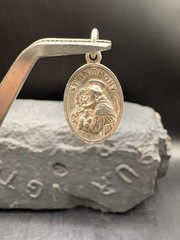 VTG Antique Sterling Silver Saint Francis Anthony Estate Pendant Religious 925