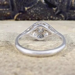 Art Deco Style Round Cut VVS1 Lab Created Diamond 925 Silver Engagement Ring