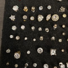 Vintage Unmatched Earrings Lot of 110 All Rhinestones For Crafts Junk Jewelry