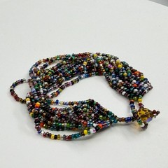 Boho Multi Strand Seed Bead Necklace & Bracelet Set Colorful Layering Festival