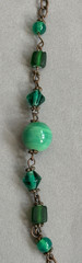 Antique Vintage Early Art Deco Czech Flapper Necklace Green Glass Beads Beaded