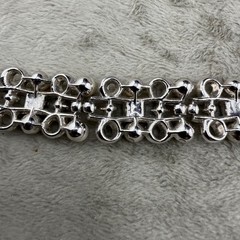 Vintage Rhinestone Bracelet Silver Tone Faux Pearl READ 7”