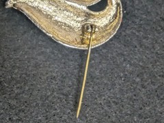 Vintage AJC American Jewelry Bubble Gum Girl Brooch Gold Tone Pink Bubble Signed