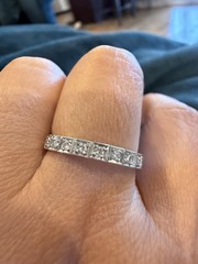 art Deco 7 Stone Single Cut diamond 14k band wedding estate antique ring