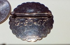 Vintage LaMode Karate Clad Initials BWE Brooch Pin