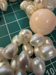Stunning Antique Baroque Multi Real Pearl And Crystal Glass Beads Necklace Heavy