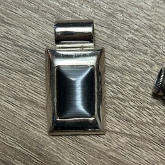 Vintage Silver Tone Metal Coil Choker w/3 Individual Slide on Pendants