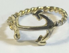 Vintage 925 Anchor Rope Ring Size 6 3/4