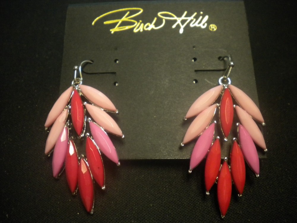 BIRCH HILL DANGLE EARRINGS BEAUTIFUL NEW ON ORIGINAL CARD PINK