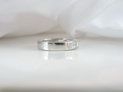 Berricle Sterling Silver 925 Baguette CZ Channel Set Vintage Band Ring Size 7