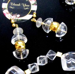 Vtg Runway Rare Modernist NAPIER “Crystal Ice” Resin 3 Strand Necklace Earrings