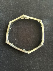 Vintage Taxco Sterling Silver Polished Geometric Bracelet 7.5 Inches 24 Grams