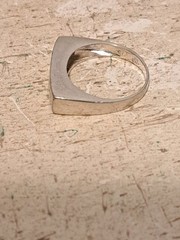 Vintage .925 Sliver Art Deco Bar Ring Made In Italy Size Misses 8.5