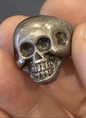 RARE VINTAGE 1940’s-50’s TRUE BIKER BELL TRADING STERLING SILVER SKULL RING