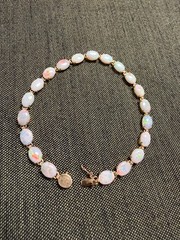 Vintage SOLID 14KT Gold Stamped 7″ Bracelet 5.2 Grams Opal New Old Stock