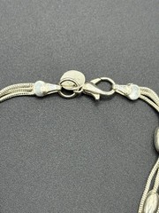 8″ Vintage Sterling Silver Multi Strand Bead Bracelet 6 Grams C25