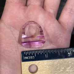 VTG Kitsch Light Purple Clear Striped Lucite Acrylic Plastic Resin Ring