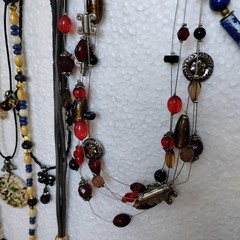 Lot Of Black Stone Gothic Necklaces 16 Owl Choker Vintage
