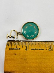 Vintage JMS Earrings 12KT Gold Filled Green Drop Dangle Screw Back Earrings