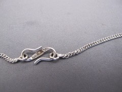 Fine Vintage GRAY AGATE(?) Necklace-3 Part Cabochon Center w/Chain Ends-17.5 In