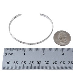 Vintage Sterling Silver 925 | Live Love Laugh Cuff Bracelet | 7″