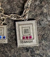 GM General Motors Canada Employee Service Award Bracelet Double Charm SS