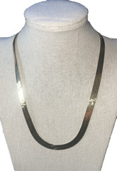 VTG 925 Milor Vermeil Herringbone Necklace 20″ Vermeil Sterling Silver 23.9Gr☚👀