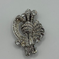 Vintage Eisenberg Original Fur Clip Sterling Silver Rhinestone Signed