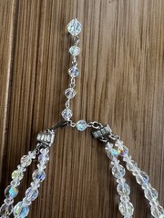 Vintage Coro Aurora Borealis Faceted Graduated Crystal Choker 2 Strand Necklace