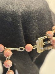 Vtg Japan Multi-Strand Necklace Clip Earrings Set Beaded Gold Toned Both Stamped