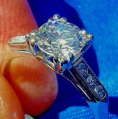 Original EARTH MINED DIAMOND Deco Engagement Ring Vintage PLATINUM Solitaire S 6