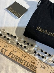 Joan Rivers Czech Republic Black & Clear Faceted Beaded Necklace Gold Tone