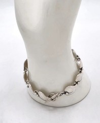 Niels Erik From of Denmark Sterling Flora Fauna Link Bracelet Circa 1940s/1950s