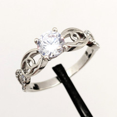 Vintage Elegant RING Sterling Silver 925 with Chic Stone -size: 8US (18mm) | #36
