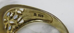 Ross Simons GP Sterling Silver Dome Ring w/ Unknown Stones ~ 6.4g ~ 4-C328