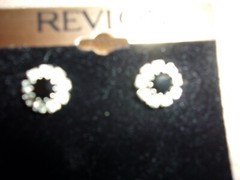 Revlon Austrain Crystal Stud Earrings Blue White crystal vintage GN89A NEW