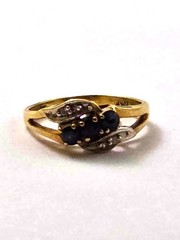 Vintage Sapphire and Diamond Ring in 10k Gold