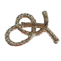 Vintage Womens Pin Brooch Golden Rope Approx 2.25 in Shiny Gold Tone Classic