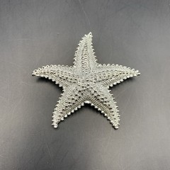 Starfish Brooch Pin Silver Tone Nautical Sea Star Beach Vintage