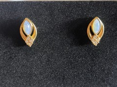 Vintage Avon + Costume Jewelry Post Earrings Lot of 5 Pairs Gold Tone Cloisonne
