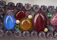 RARE JULIANA DELIZZA & ELSTER BOOK Bib Bracelet PIECE Rhinestone Parure Set Read