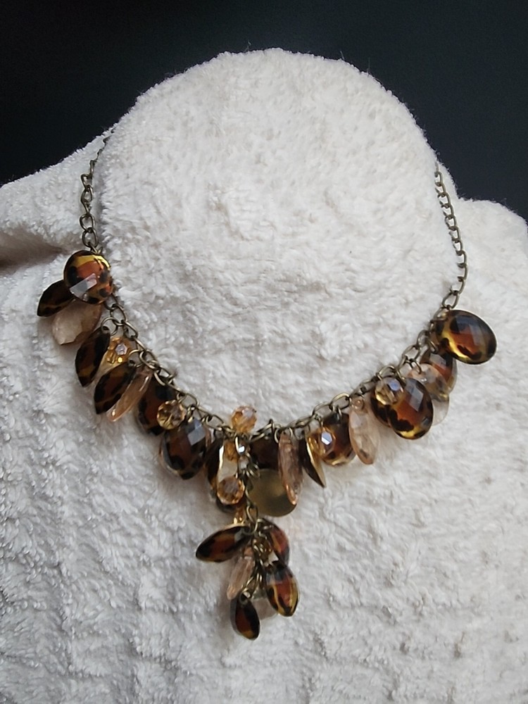 16 In Goldtone Choker Multi Shades Gold With Extender Vintage No Brand