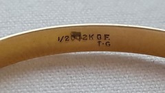 Sweet Tiny Antique Victorian 12K GF BABY CHILD Sliding Engraved Bangle Bracelet