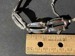 Vintage Monet Large Open Link Silver Tone Bracelet Safety Chain 7 inches