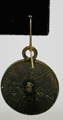 Antique Gold Tone Circle Dangle Earrings With Rhinestones 1.25in.