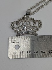 Baby Phat Y2K Double Medallion Logo Pendant Necklace Silver Tone Double Chain